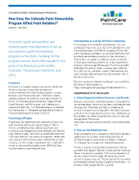 How Does the Colorado Paint Stewardship Program Affect Paint Retailers? Updated — June 2021