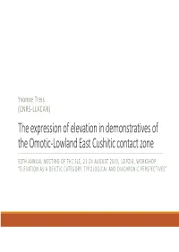 The Expression of Elevation in Demonstratives of the Omotic
