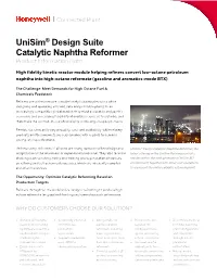 Unisim® Design Suite Catalytic Naphtha Reformer Product Information Note
