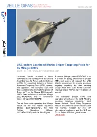 10-03-2020 UAE Orders Lockheed Martin Sniper Targeting Pods for Its