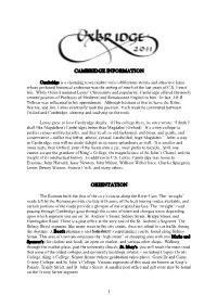 Cambridge Information Orientation