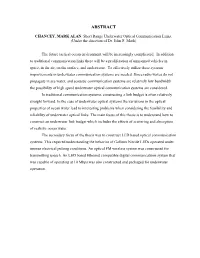 CHANCEY, MARK ALAN. Short Range Underwater Optical Communication Links