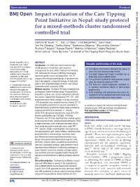 Impact Evaluation of the Care Tipping Point Initiative in Nepal: Study Protocol for a Mixed-­Methods Cluster Randomised Controlled Trial