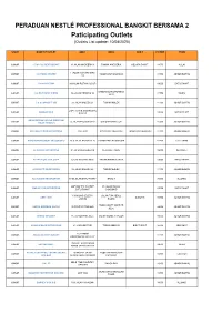 Paticipating Outlets (Outlets List Update: 10/08/2020)