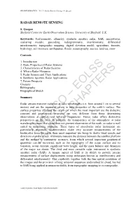 Radar Remote Sensing - S