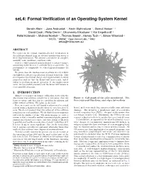 Sel4: Formal Verification of an Operating-System Kernel