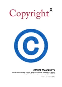 Copyrightx: Lecture Transcripts Ii