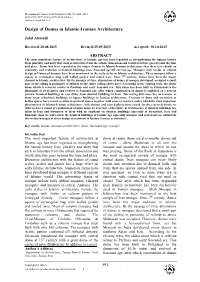 Design of Domes in Islamic-Iranian Architecture