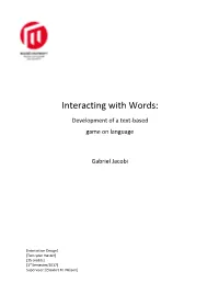 Interacting with Words
