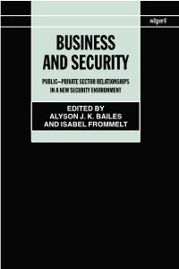 Public-Private Sector Relationships in a New Security Environment