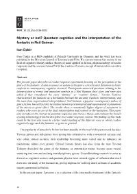 Quantum Cognition and the Interpretation of the Fantastic in Neil Gaiman