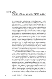 Sound Design and Recorded Music Part One