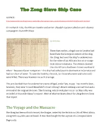 The Zong Slave Ship Case