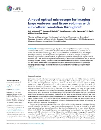 A Novel Optical Microscope for Imaging Large Embryos And