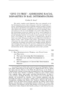 Addressing Racial Disparities in Bail Determinations
