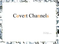Covert Channels