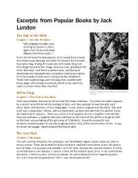 Excerpts from Popular Books by Jack London the Call of the Wild Chapter I