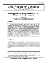 Improvised Explosive Devices (Ieds) in Iraq: Effects and Countermeasures