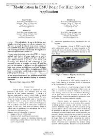 Modification in EMU Bogie for High Speed Application