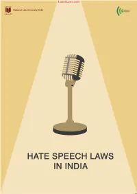 NLUD Report on Hate Speech Laws in India