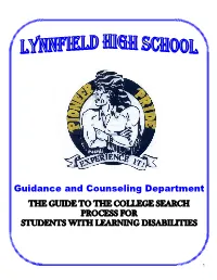 The Guide to the College Search Process for Students with Learning Disabilities