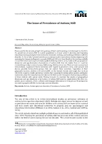The Issue of Prevalence of Autism/ASD