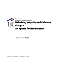 Well-Being Inequality and Reference Groups –