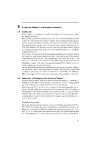 5 Computer Algebra in Mathematics Education