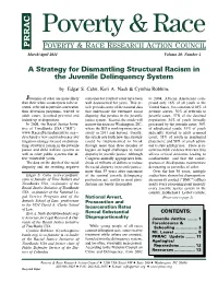 A Strategy for Dismantling Structural Racism in the Juvenile Delinquency System