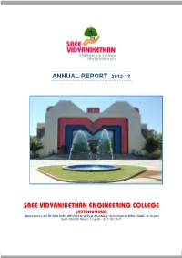 Annual Report 2012-13 Sree Vidyanikethan Engineering