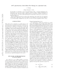 DFT Quantization of the Gibbs Free Energy of a Quantum Body