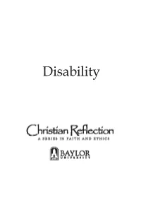 Disability G E N E R a L E D I T O R Robert B