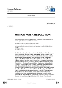 En En Motion for a Resolution