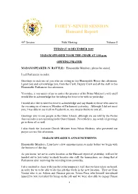 FORTY-NINTH SESSION Hansard Report
