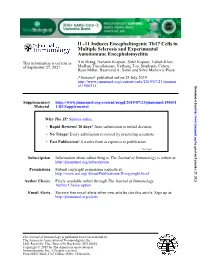 IL-11 Induces Encephalitogenic Th17 Cells in Multiple Sclerosis and Experimental Autoimmune Encephalomyelitis