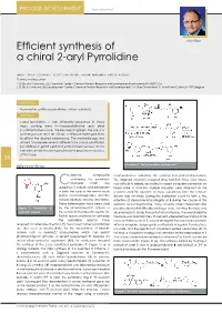 Efficient Synthesis of a Chiral 2-Aryl Pyrrolidine