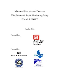 Maumee River Area of Concern 2004 Stream & Septic Monitoring Study FINAL REPORT