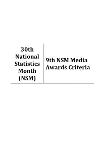 NSM Media Statistics Awards Criteria Month (NSM)