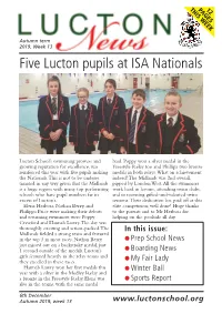 Week 13 Five Lucton Pupils at ISA Nationals
