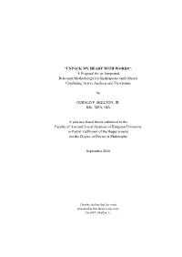 A Proposal for an Integrated Rehearsal Methodology for Shakespeare (And Others) Combining Active Analysis and Viewpoints