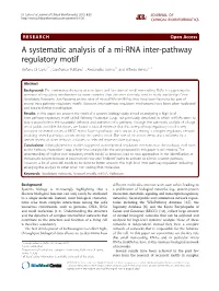 A Systematic Analysis of a Mi-RNA Inter-Pathway Regulatory Motif Stefano Di Carlo1*†, Gianfranco Politano1†, Alessandro Savino2† and Alfredo Benso1,2†