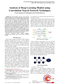 Analysis of Deep Learning Models Using Convolution Neural Network Techniques N.Durai Murugan, SP.Chokkalingam, Samir Brahim Belhaouari 