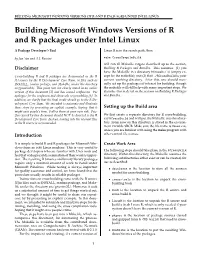 Building Microsoft Windows Versions of R and R Packages Under Intel Linux
