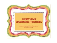 Bukovina Cookbook, Volume I