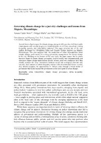 Governing Climate Change for a Just City: Challenges and Lessons From