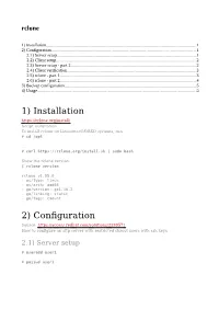 1) Installation 2) Configuration