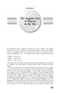 The Angular Size of Objects in the Sky