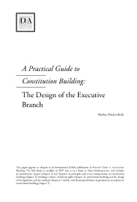 The Design of the Executive Branch