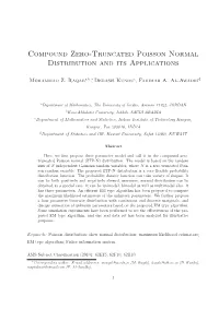 Compound Zero-Truncated Poisson Normal Distribution and Its Applications