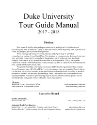 Duke University Tour Guide Manual